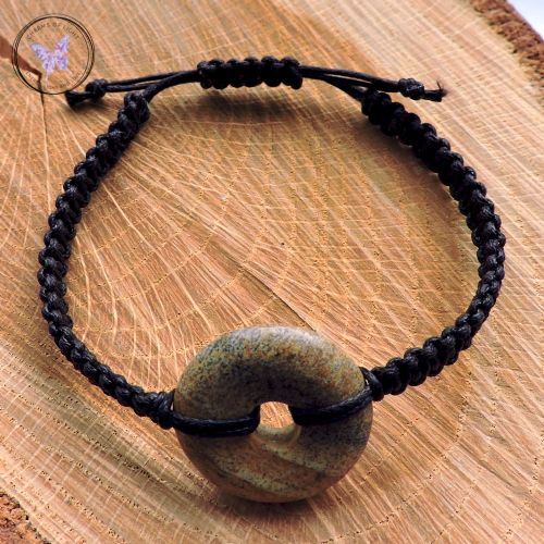 Picture Jasper Donut Macrame Bracelet